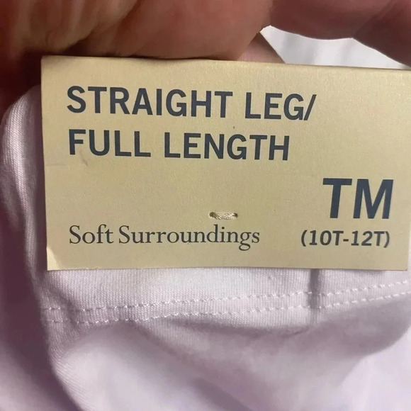 Soft Surroundings Pants White Pull On Straight Coastal Size Medium Tall 10 12 - Picture 6 of 7